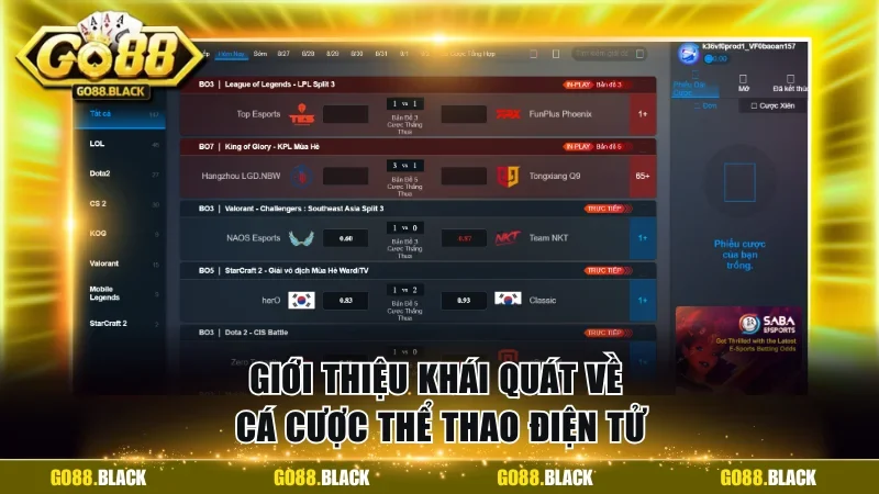 Giới thiệu khái quát về cá cược thể thao điện tử