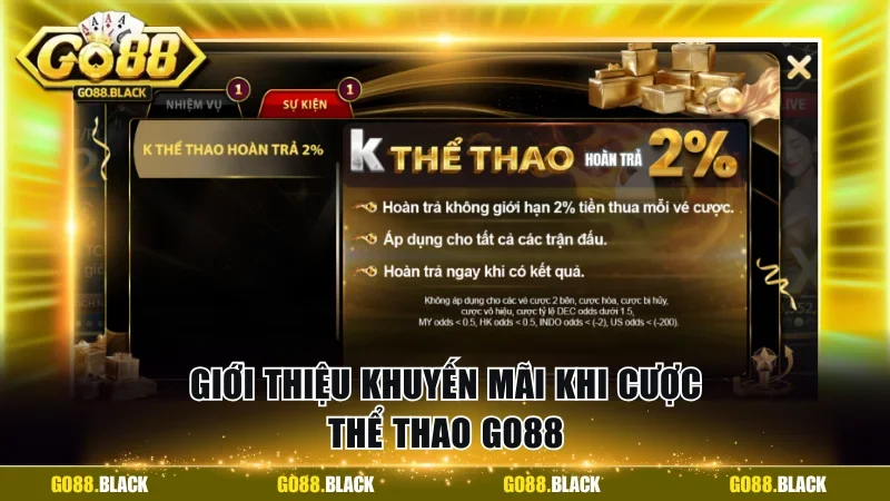 Giới thiệu khuyến mãi khi cược thể thao GO88